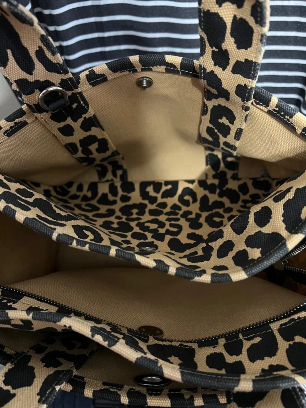 Coach Leopard Large Canvas Tote - Animal Print - Picture 7 of 10